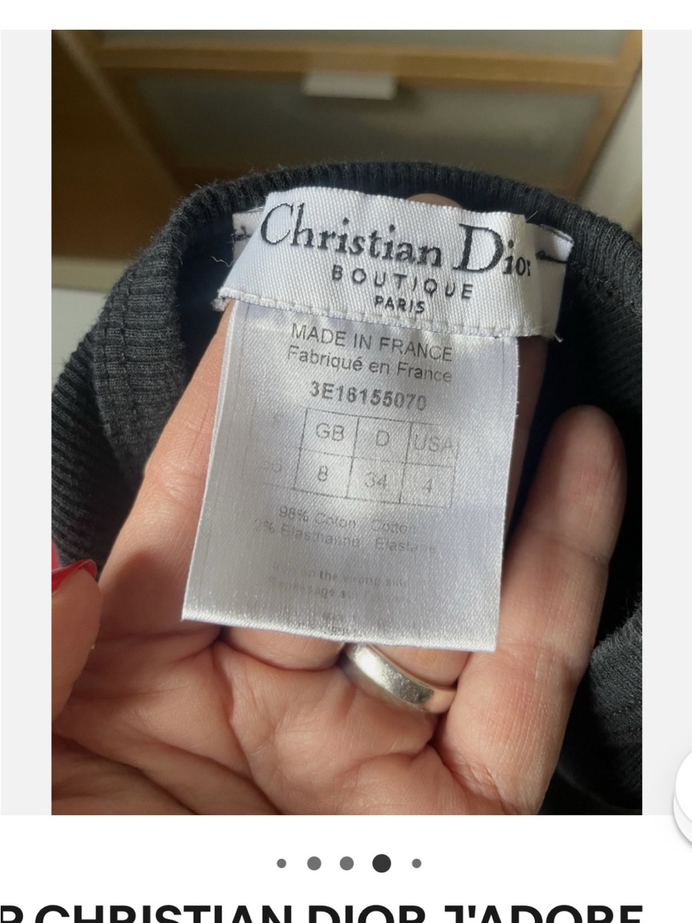 Christian Dior Black J'Adore Crystal Logo Tank - Picture 3 of 4